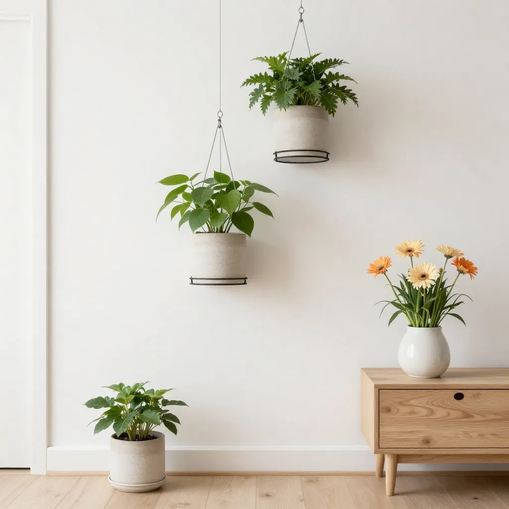 Kontorsutrymme med hängande växter