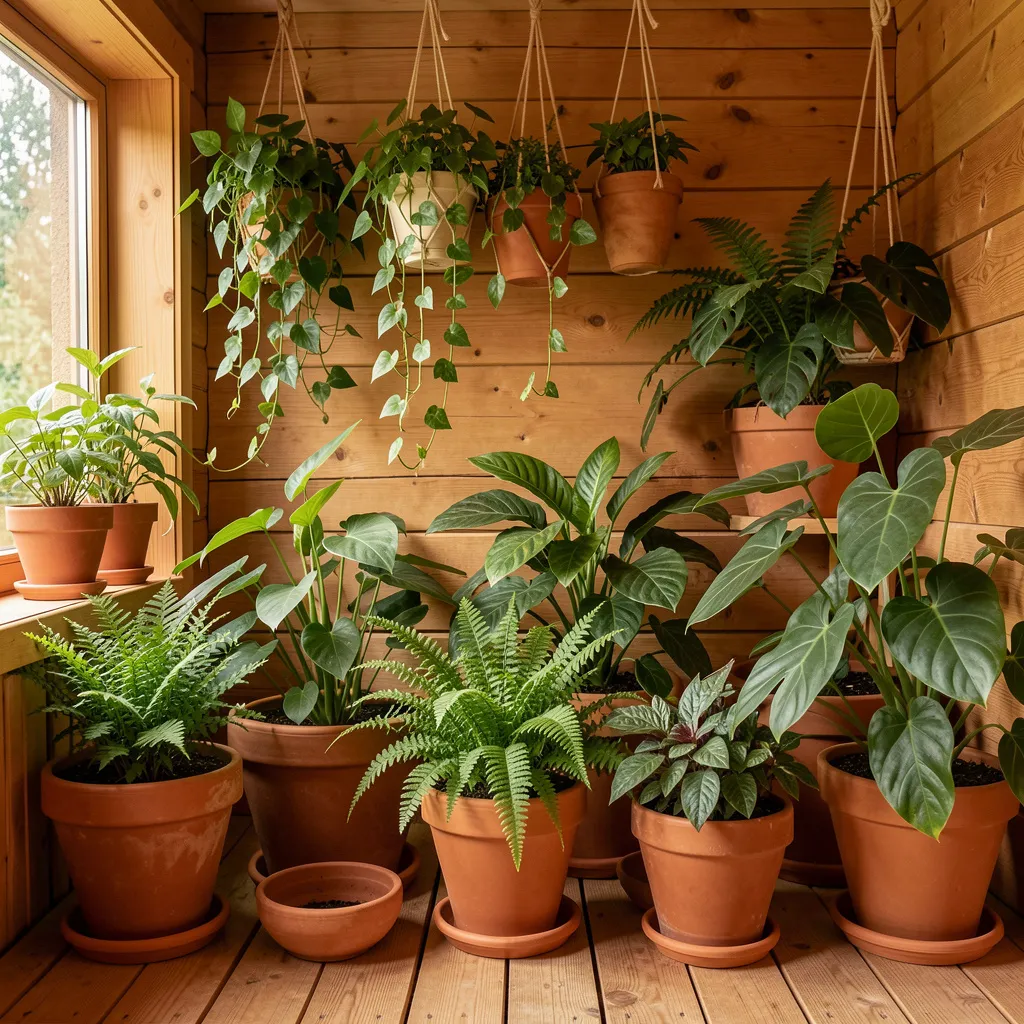 Sovrum med luftrenande växter