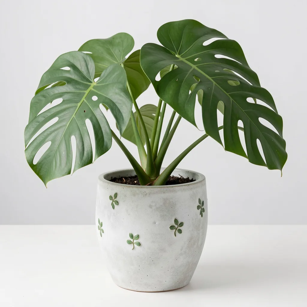 Monstera växt i keramikkruka