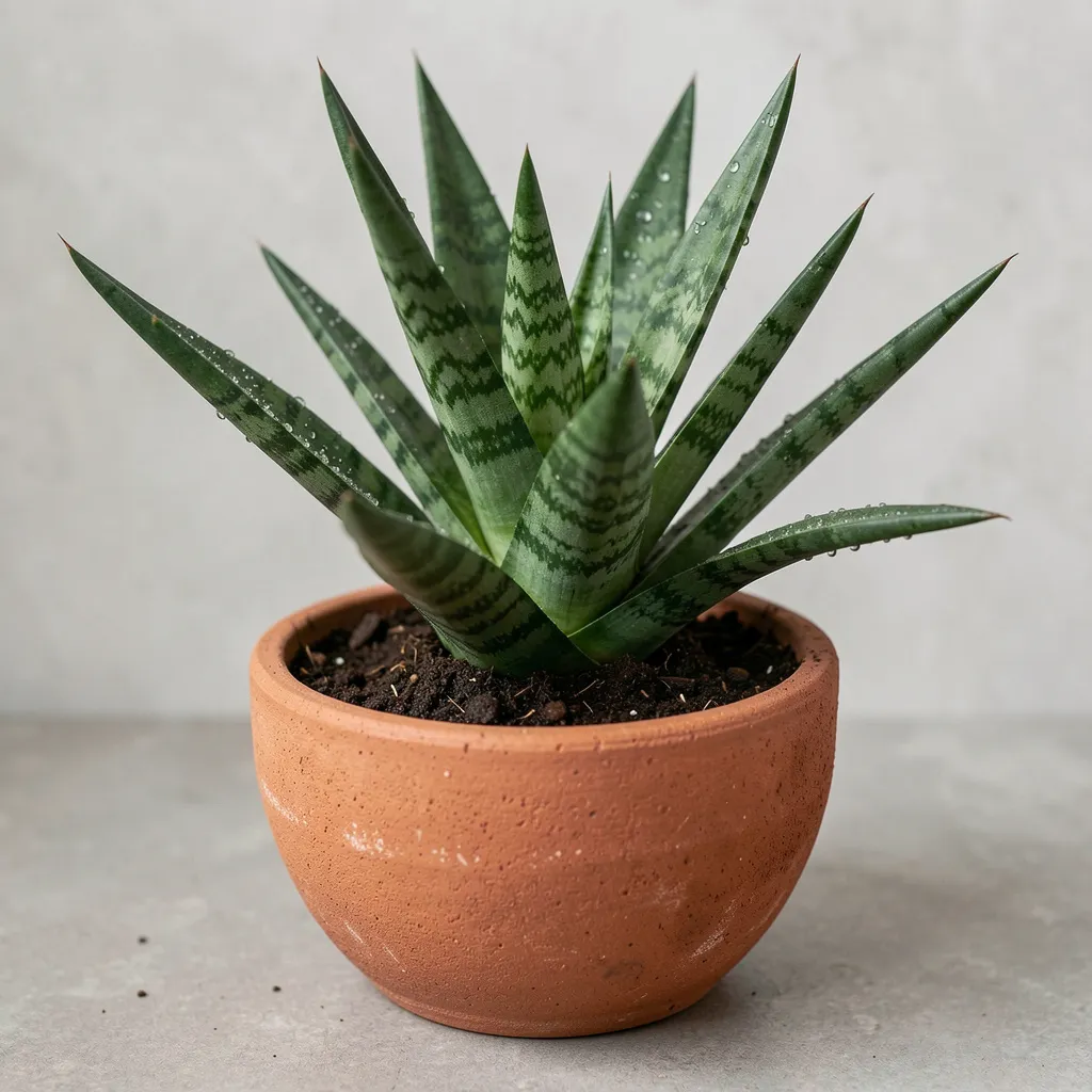 Sansevieria växt i modern kruka